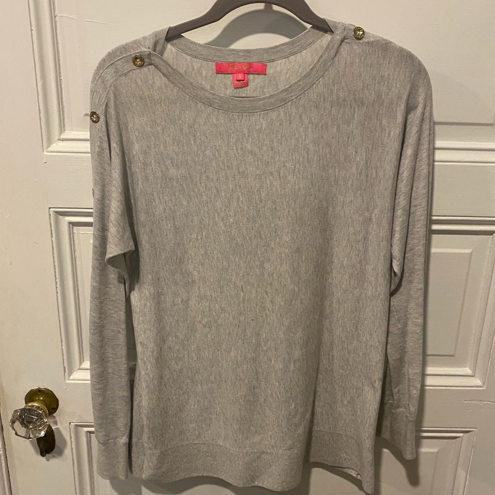 Lily Pulitzer Sweater with gold buttons on the sleeves. Barely used!